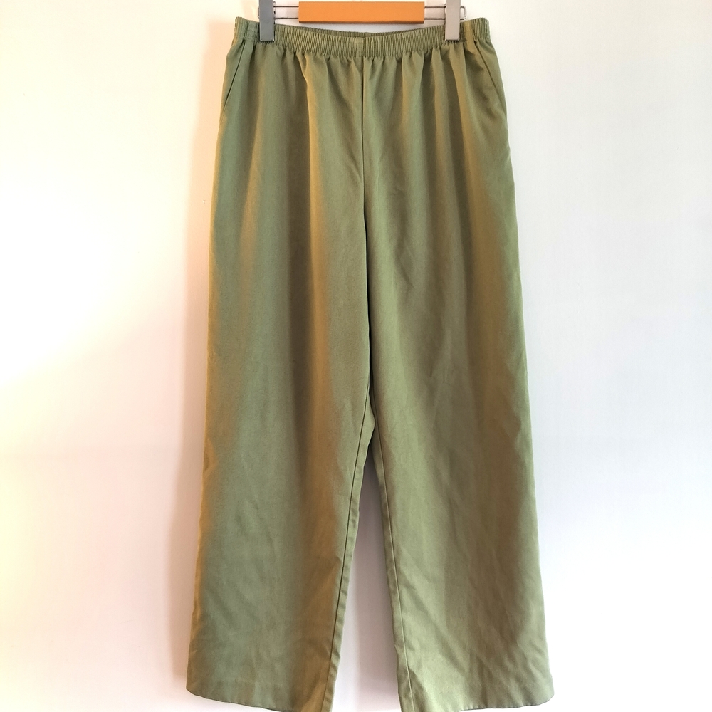 Alfred Dunner Green Wide Leg Pants